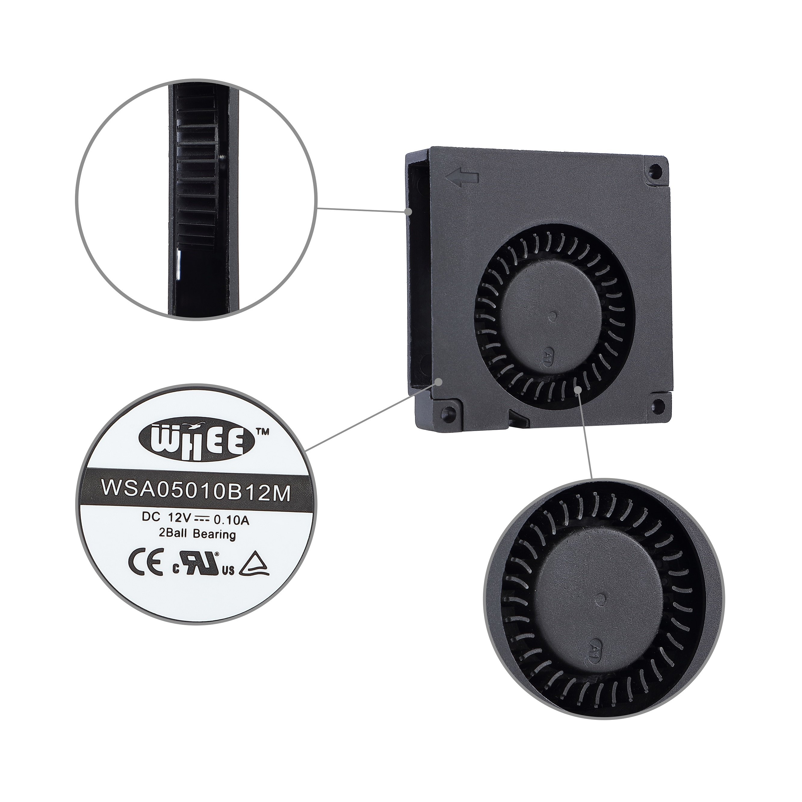 5010 50mm Terminal Customized Mini air Blower Fan 50X50X10mm Mini Cooling Fan Silent Ventilation Fan Blower
