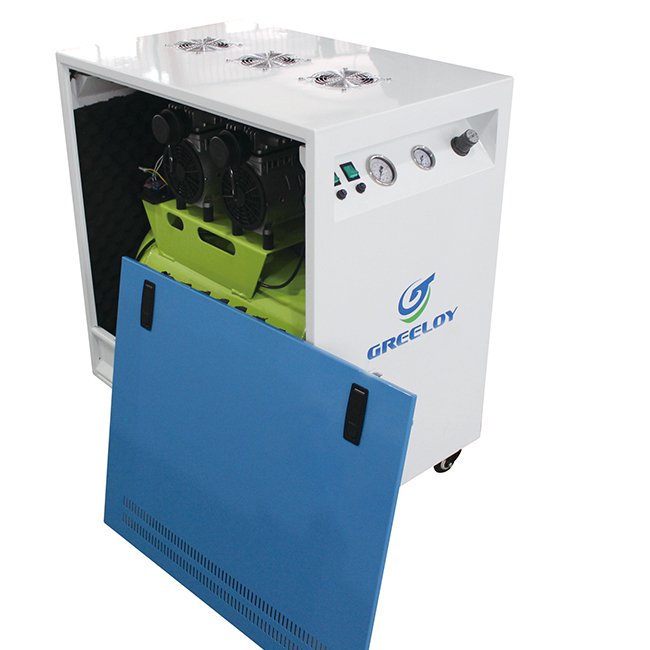 1600W 2Hp Super Silent Oil Free Air Compressor with Silent Cabinet with Wheels