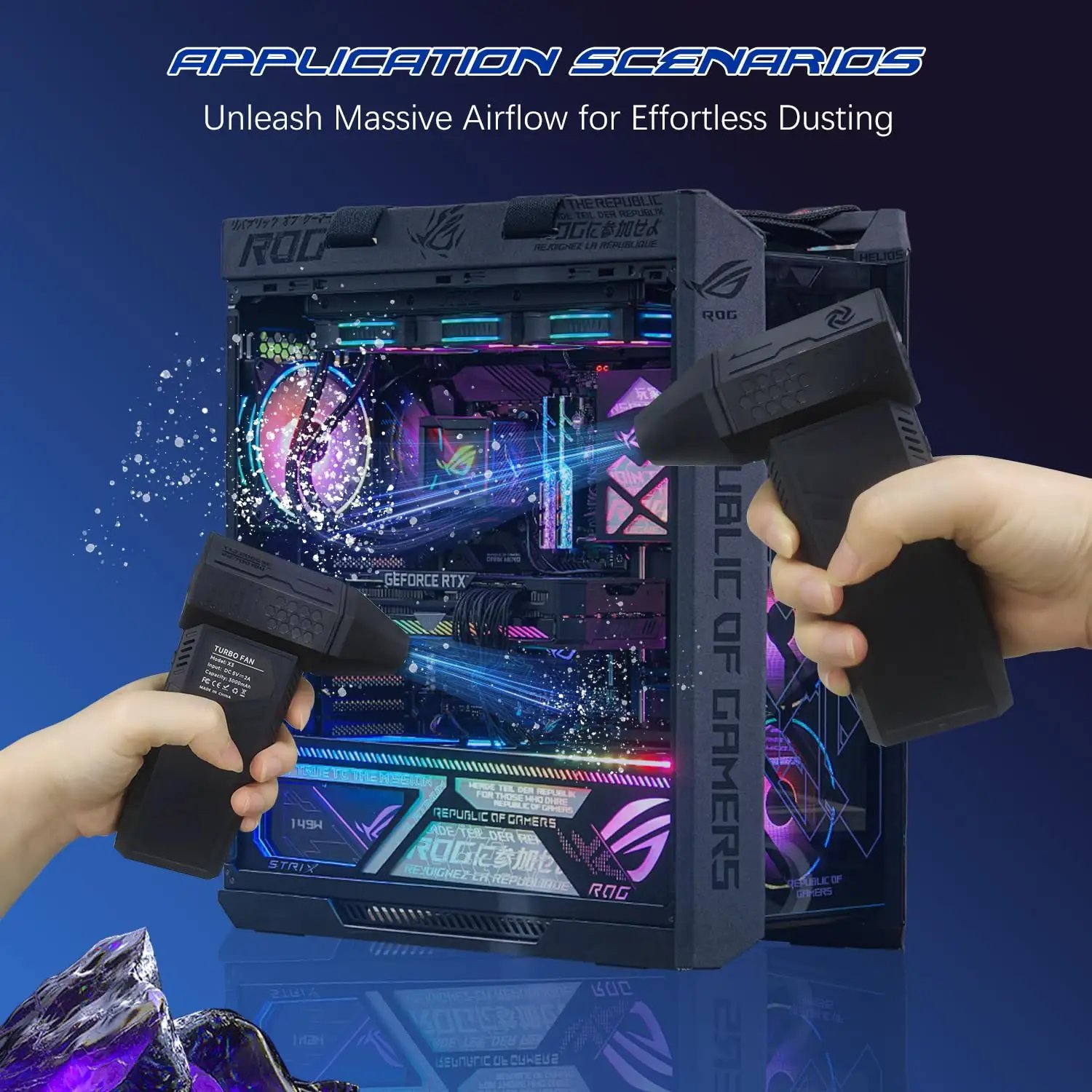 Super Powerful Turbo Dry Violent Jet Fan Air Blower Gun Rechargeable Cordless Computer Electronic Fan Air Duster