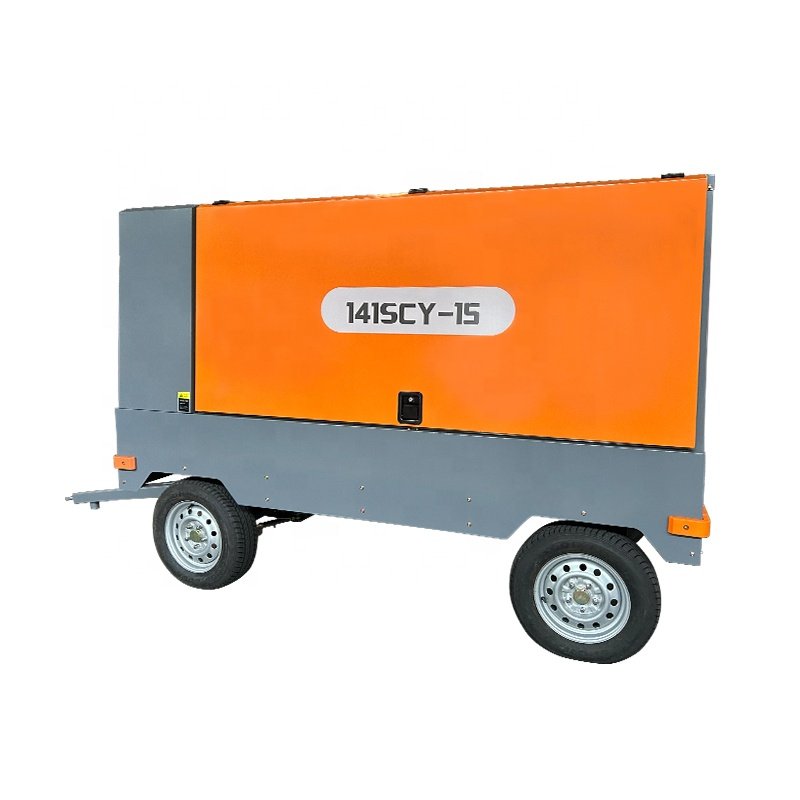 New Product 12 bar diesel Power Screw air Compressors Portable diesel air Compressor for Drilling Rock