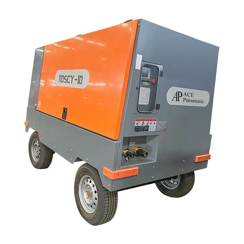 New Product 12 bar diesel Power Screw air Compressors Portable diesel air Compressor for Drilling Rock