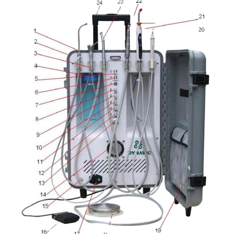 DU893 with Built in Air Compressor Popular Portable Dental Unit