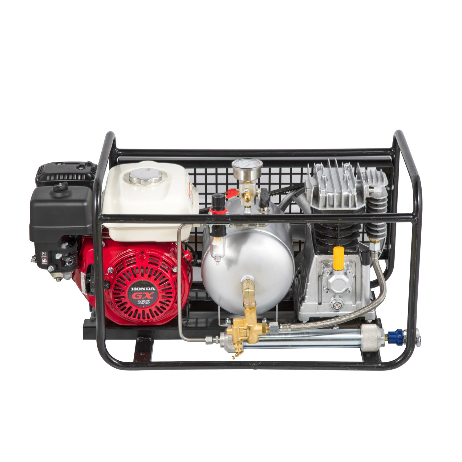 SCU80P Gasoline Power Oil Less Diving Air Compressor with Hoses Two Outlets