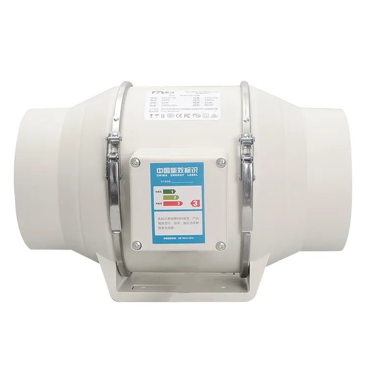 Mixed Flow Axial Straight Duct Fan Electric Mute High Speed of 220 Ac Plastic Ventilation Fan