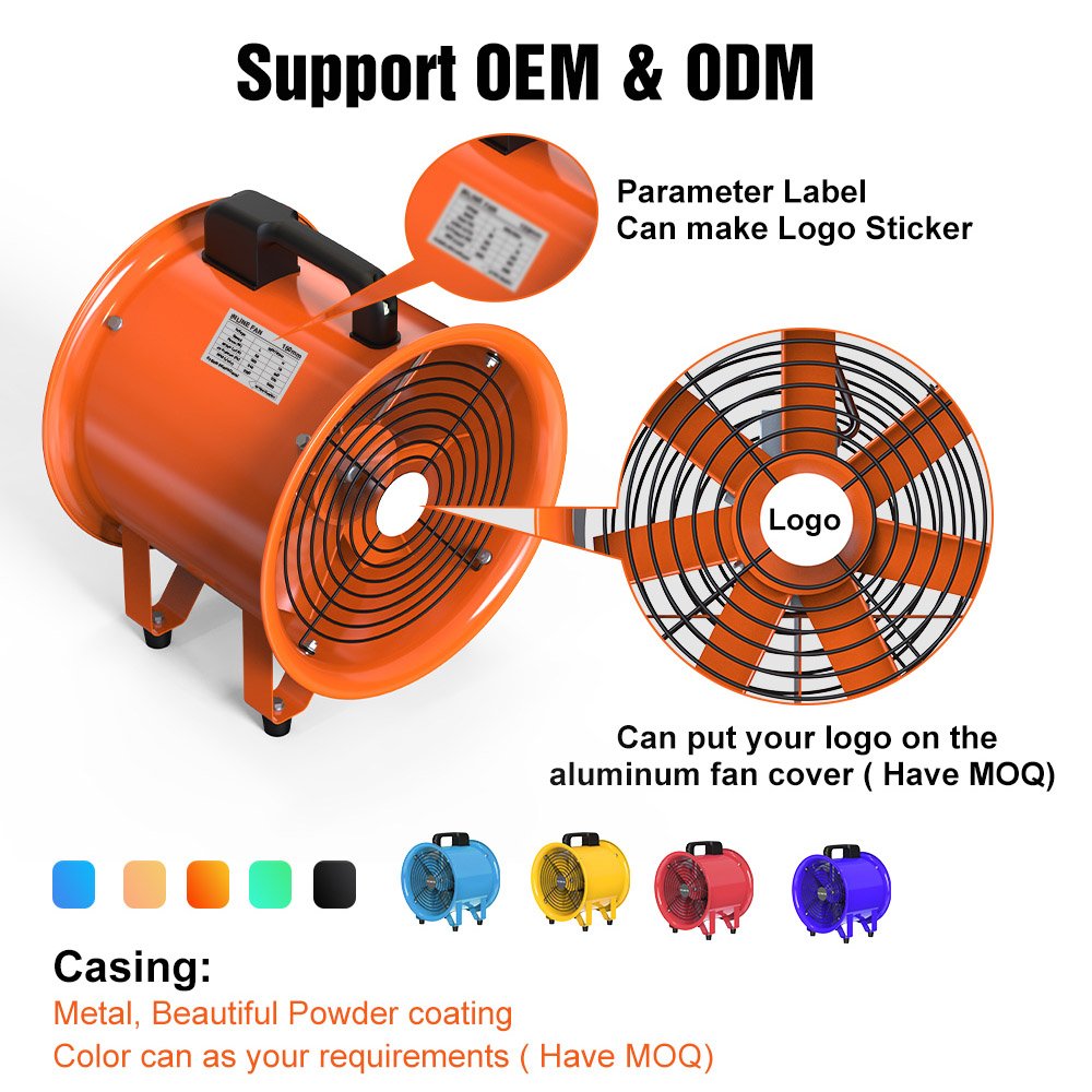 High End Big Most Powerful Blower Fan Portable 20 Inch Air Duct Blowers Portable Ventilation Fans