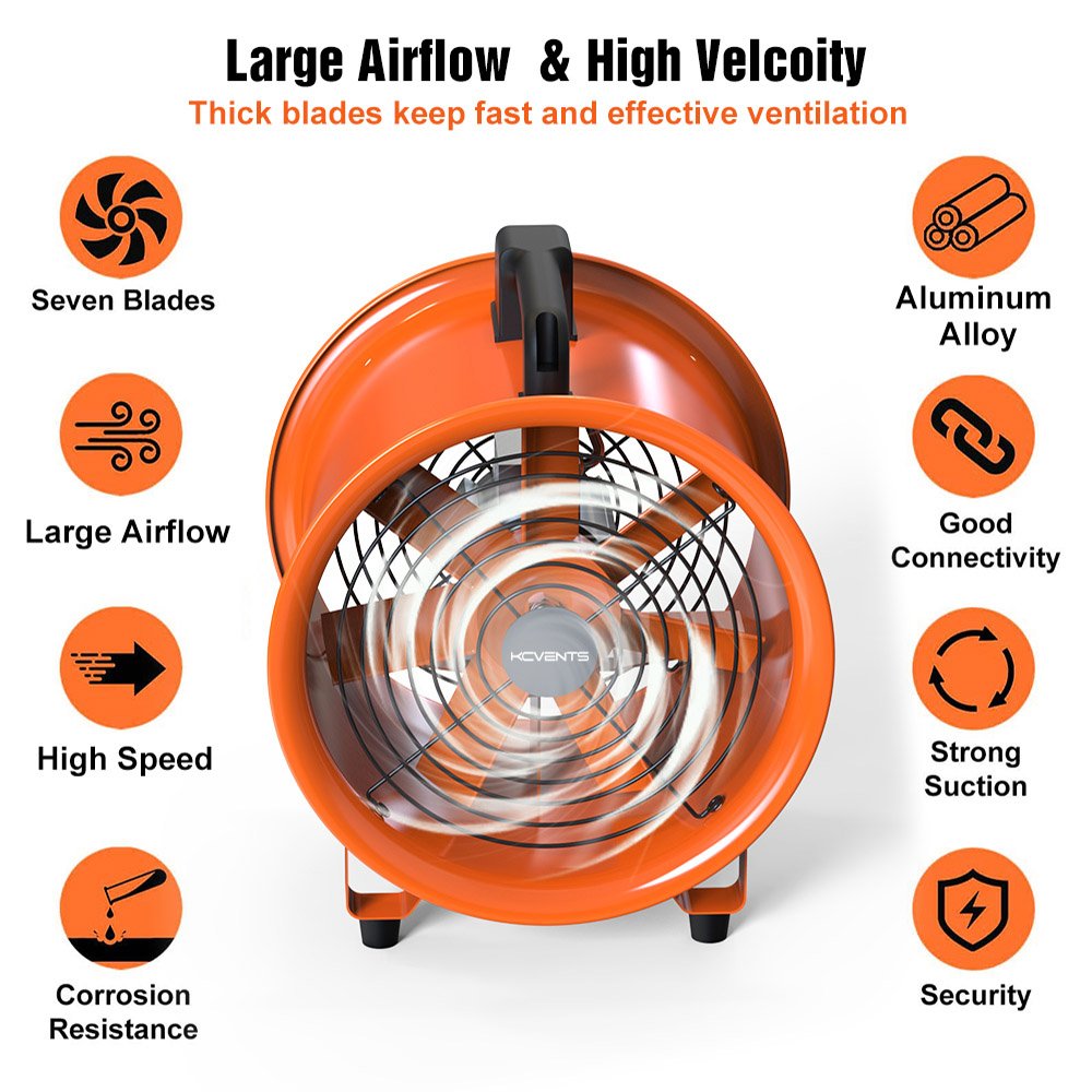 High End Big Most Powerful Blower Fan Portable 20 Inch Air Duct Blowers Portable Ventilation Fans