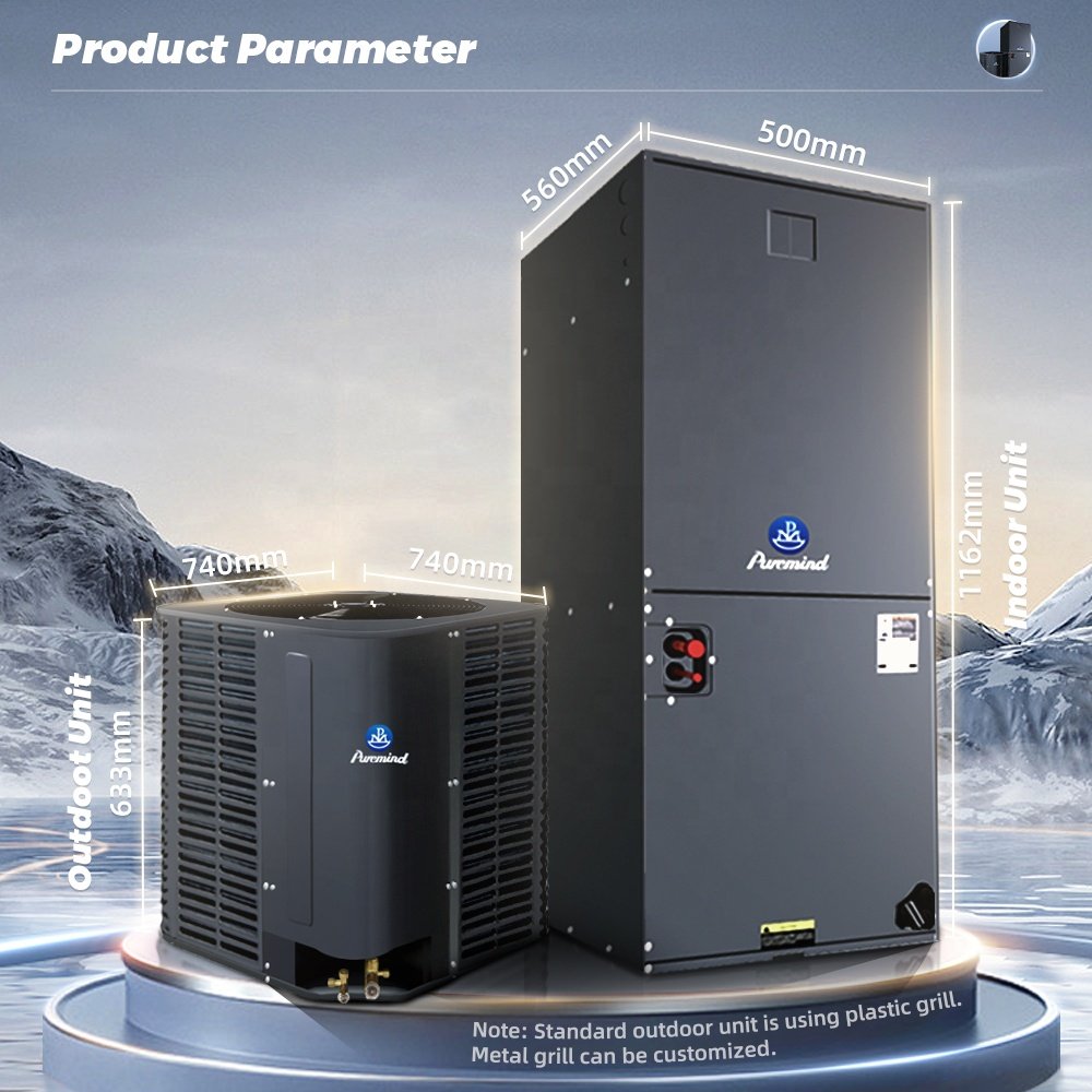 Puremind US Standard 220V 60Hz Heat Pump Heat Recovery Air Handling Unit HVAC System 18000-60000Btu R410a Air Handler AHU