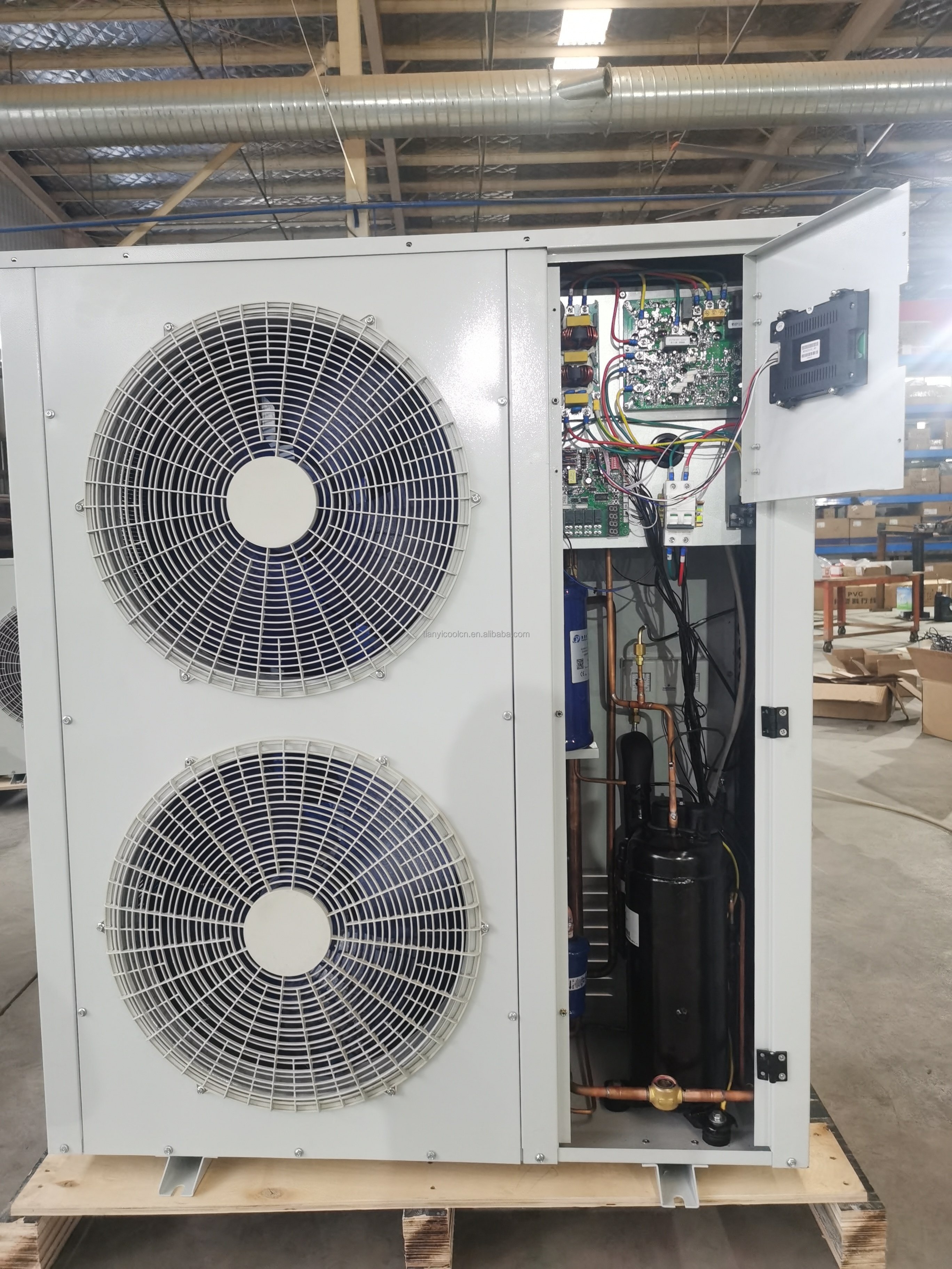 5HP Wall-Mounted Air Condensing Unit Converter Fan Mobile Cold Room Freezer Equipment Refrigeration Heat Exchange Motor Engine