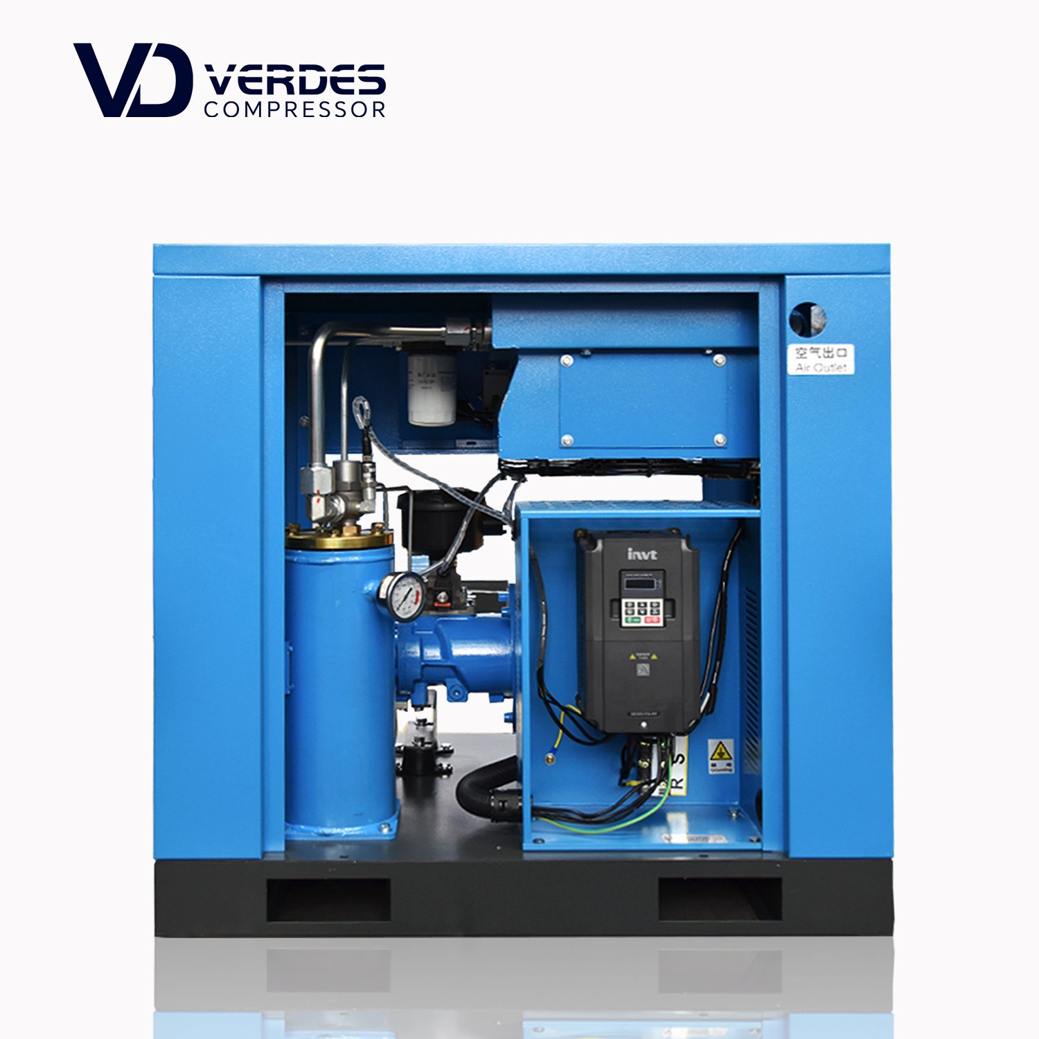 VERDES Industrial Compressor 7.5kw-75kw 10hp 8 bar 185 Cfm Screw Compressor with Inverter Electric air Compressors All for Sale