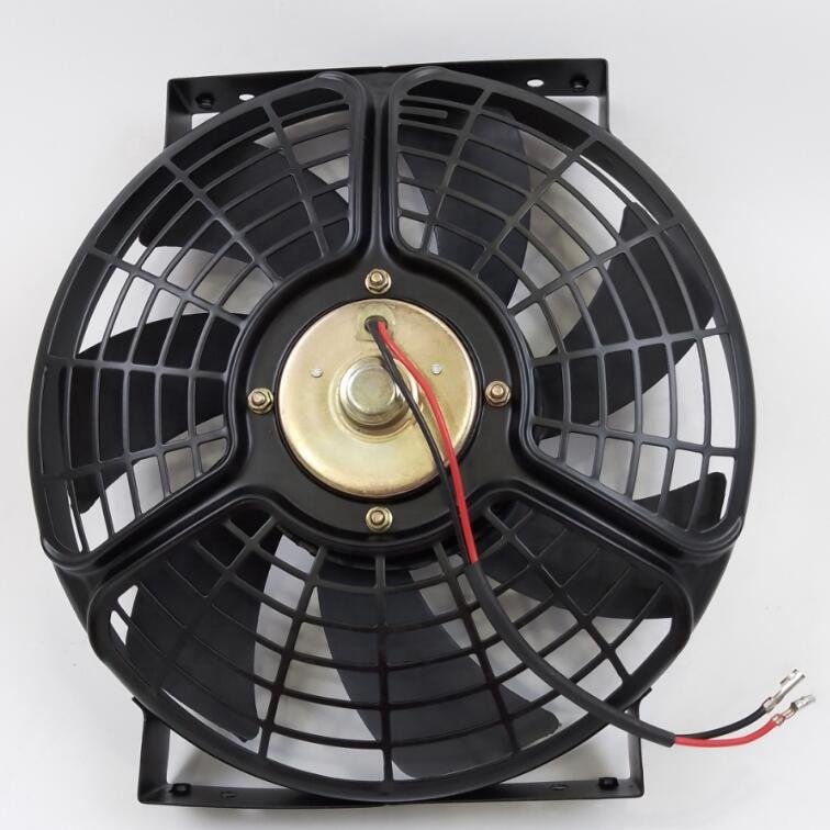 Radiator Fan Cooling System Black 10" 12V 80W Curved Blade Universal Auto Slim Radiator Cooling Fan