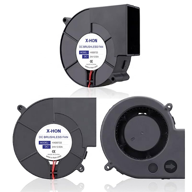 High Air Volume Turbo Blower Turbine 9733 24V Blower Fan 12V Dc Brushless DC Double Ball Turbo Blower Cooling