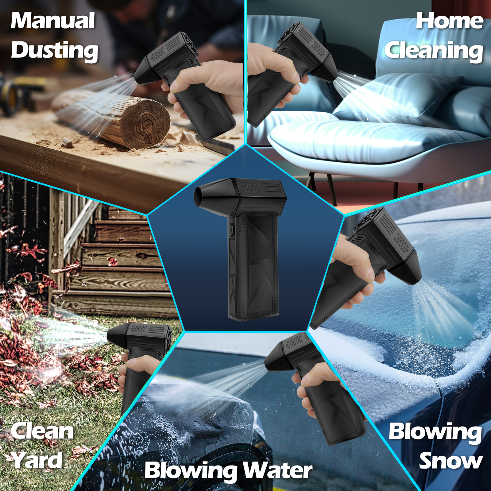 F.EASY.D Jet Fan Turbo Outdoor Portable Rechargeable Mini Turbo Jet Fan Electric High Efficiency Turbo Jet Fan for Car Cleaning