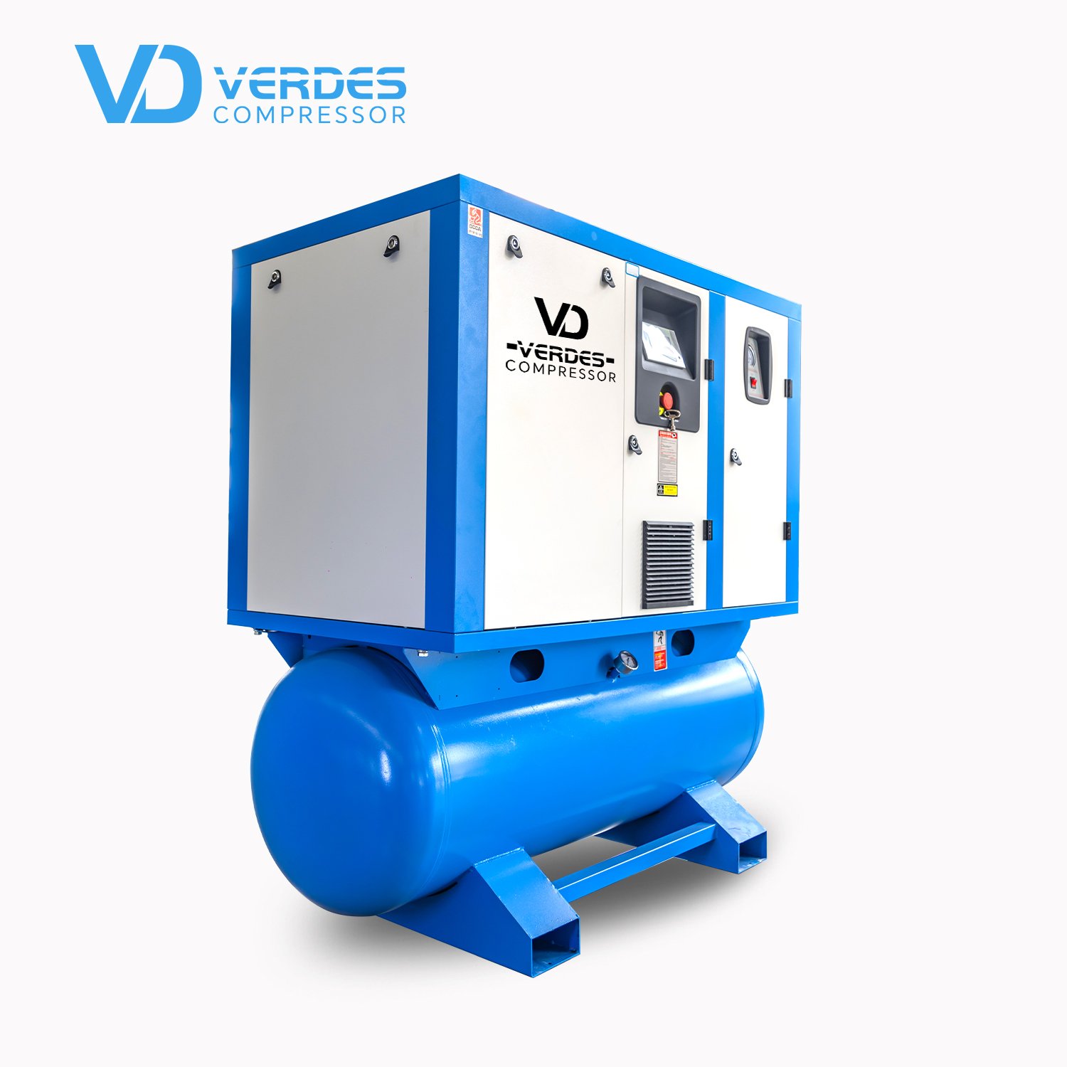 VERDES 5.5KW 7.5KW 11KW 15KW 440V 380V 220V 3 Phase 300 Liter Industrial Compressors Machine Air For Car Wash Shop