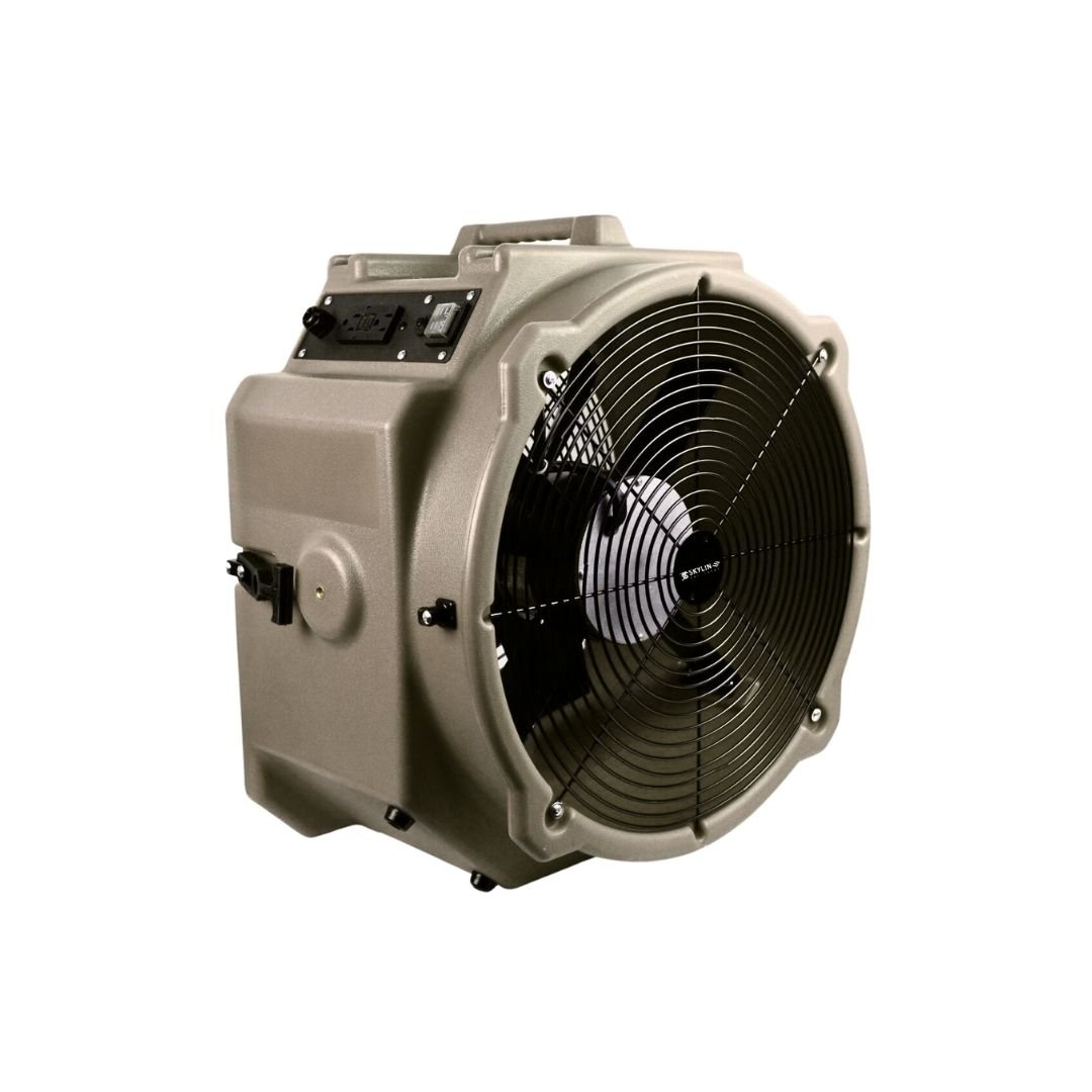 Skyline 2-Speed Compact Air Mover with GFCI Power Outlets - 1/3 hp Axial Fan for Floor Drying and Water Damage restoration