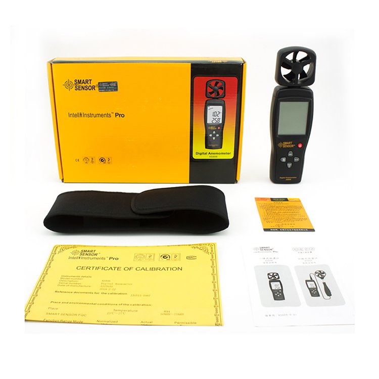 Digital Anemometer Air Flow Meter 0-45m/s Wind Speed Meter Tachometer LCD Backlight Temp Measure
