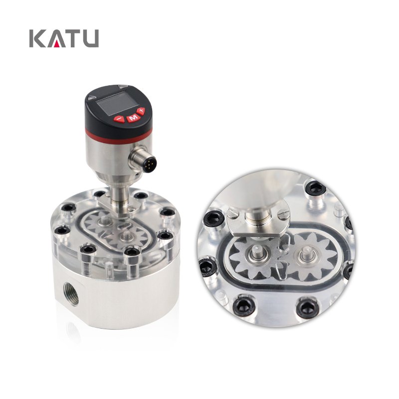 KATU FM500 LED Liquid Crystal Display High Precision Gear Water Flow Meter Flow Sensor