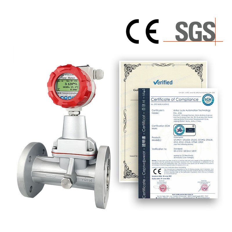 Oxygen Nitrogen Natural Gas Hydrogen Methane Flow Meter Air Flow Sensor Precession Vortex Flowmeter