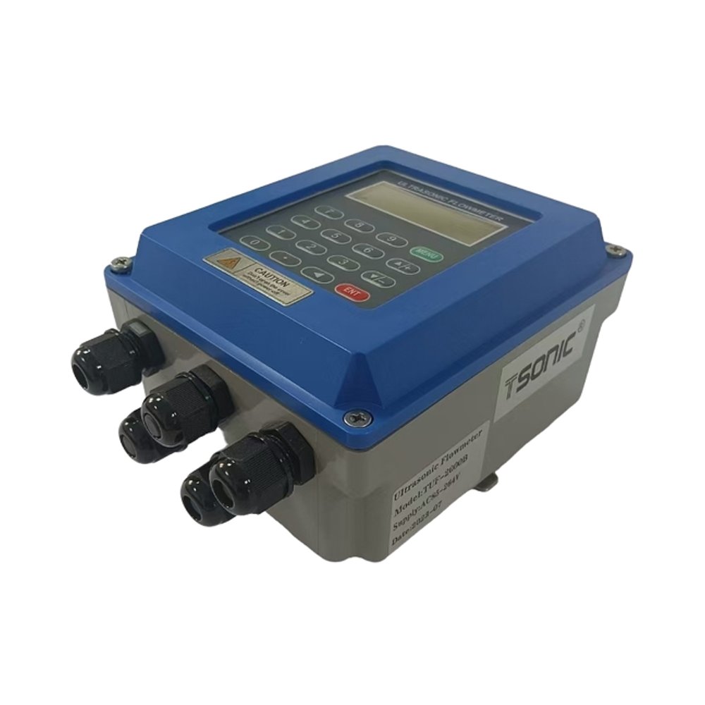 Digital Ultrasonic Insertion Water Flow Meter Wall Mounted With LCD Display Liquid Measurement