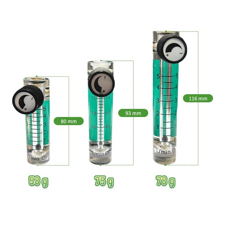 0.5-10 LPM Panel Oxygen Flow Meter with Valve O2 Gas Flow Meters for Air Cleaning Equipment Parts