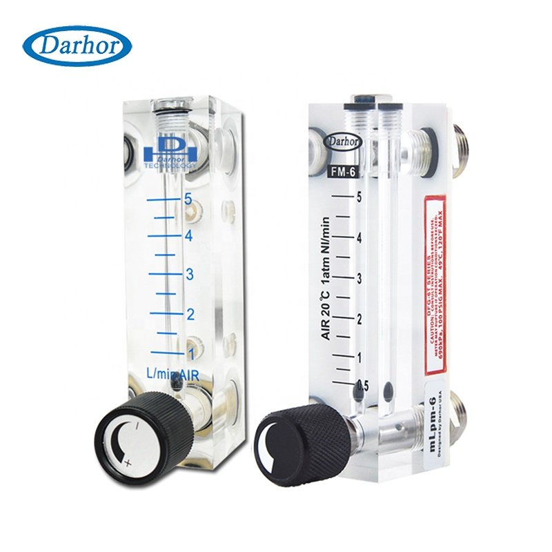 Darhor DFG-4T OEM Direct Reading Acrylic air Flow Meter 6mm Tubing Gas Flowmeter
