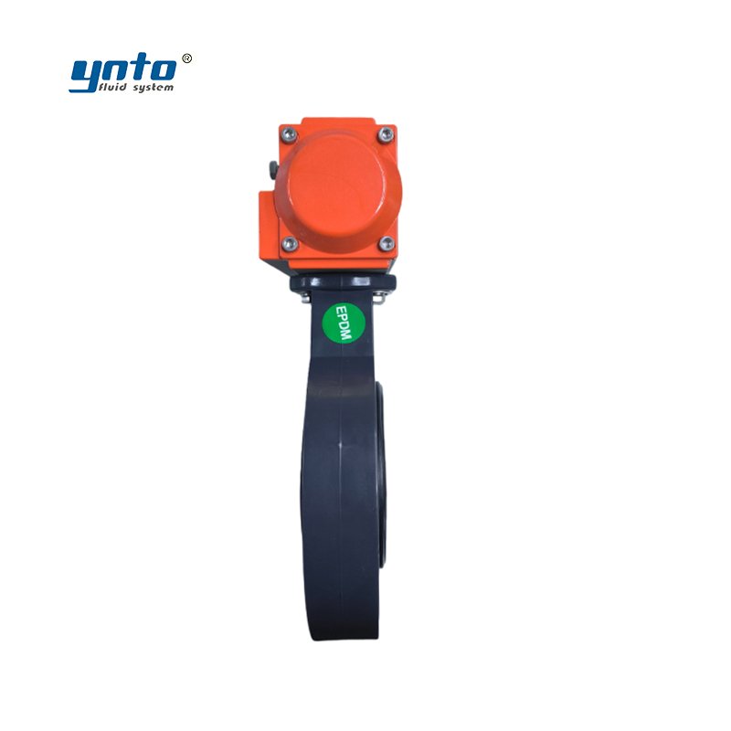 YNTO Custom Industrial 4 Inch Pneumatic Actuated Metering Valve Flow Control 3 Inch Pn16 Pvc pp Plastic butterfly Valve Pn16