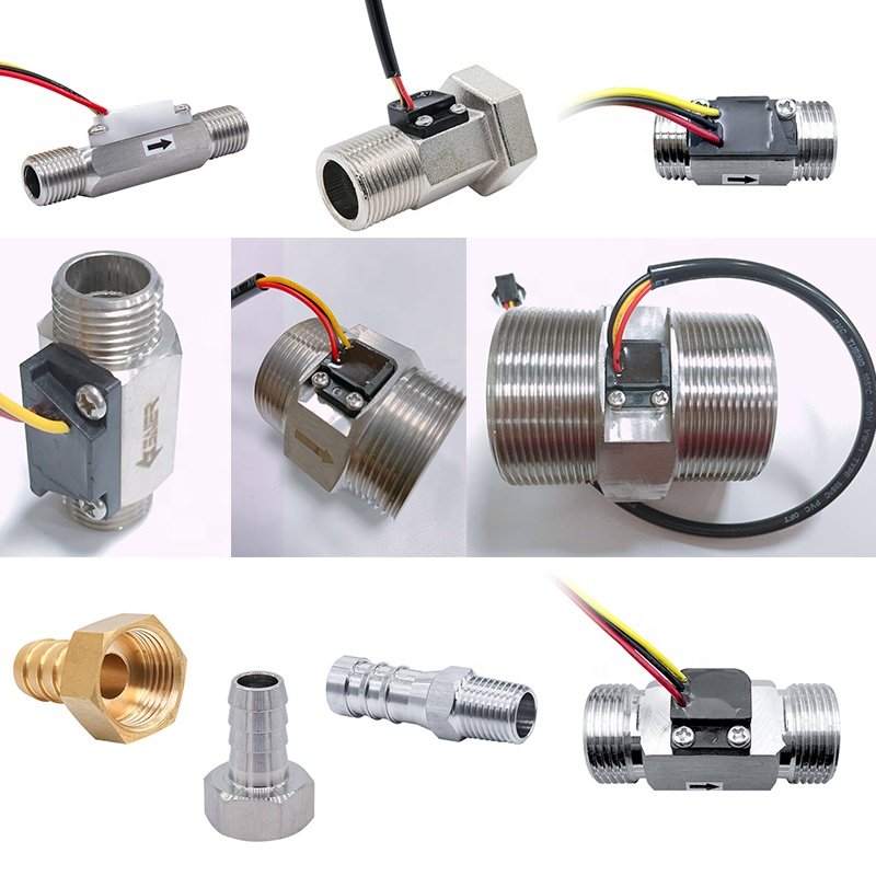 Factory Direct Sales Liquid Flow Meter Sensor Hall Effect Flow Sensor Water DC3-24V Water Flow Sensor For Solar Water Heater