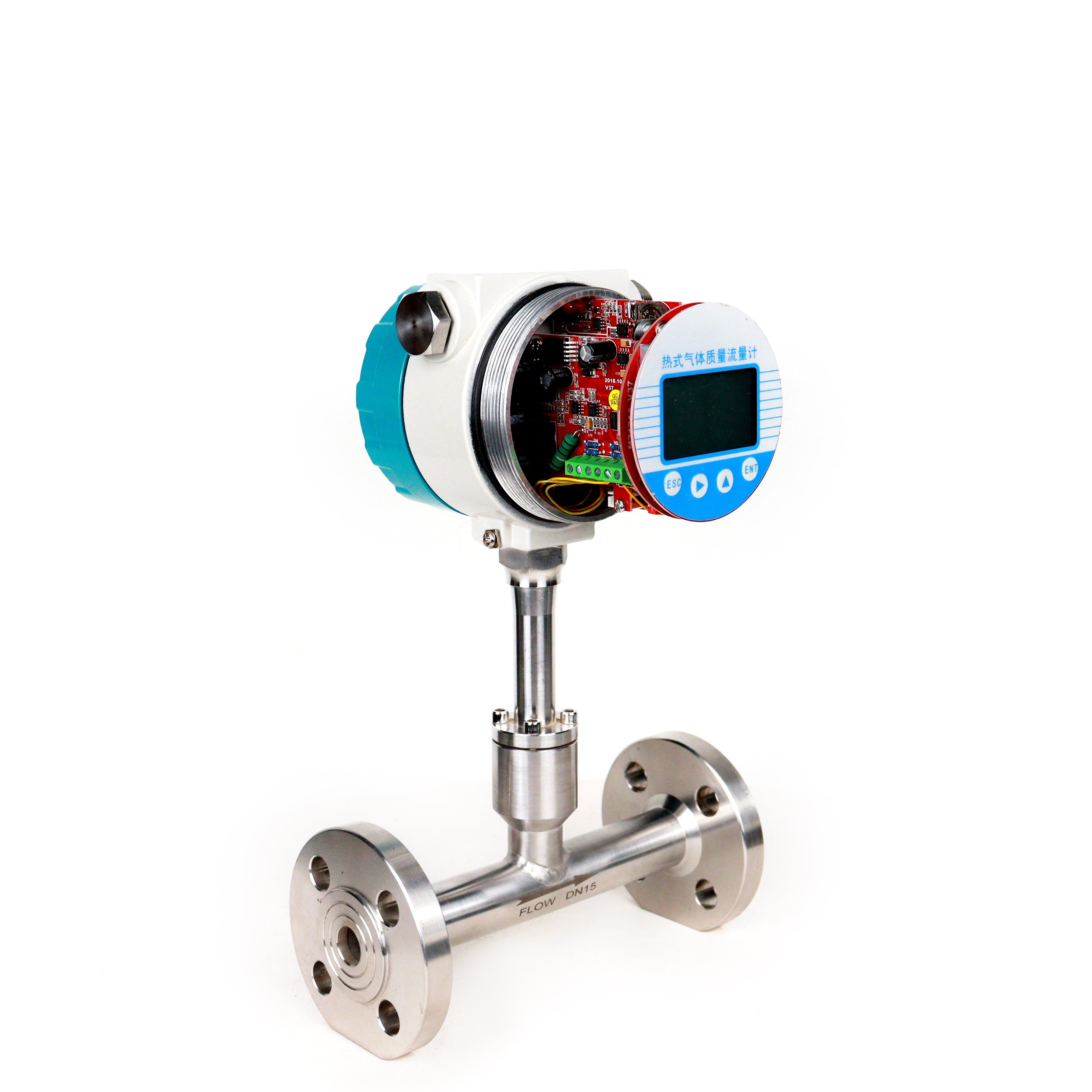 Smart Flow Meter Compressed Air Nitrogen Hydrogen 2" 50mm In-line Thermal Gas Mass Flow Meter