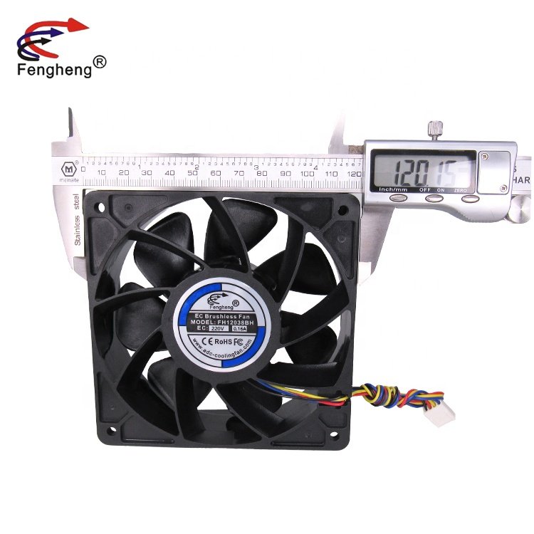 Industrial Exhaust Fan 12038 EC 220Volt 0.2A 6000RPM 120x120x38mm Large air Volume Cooling Fan 7blades case Fan 120mm
