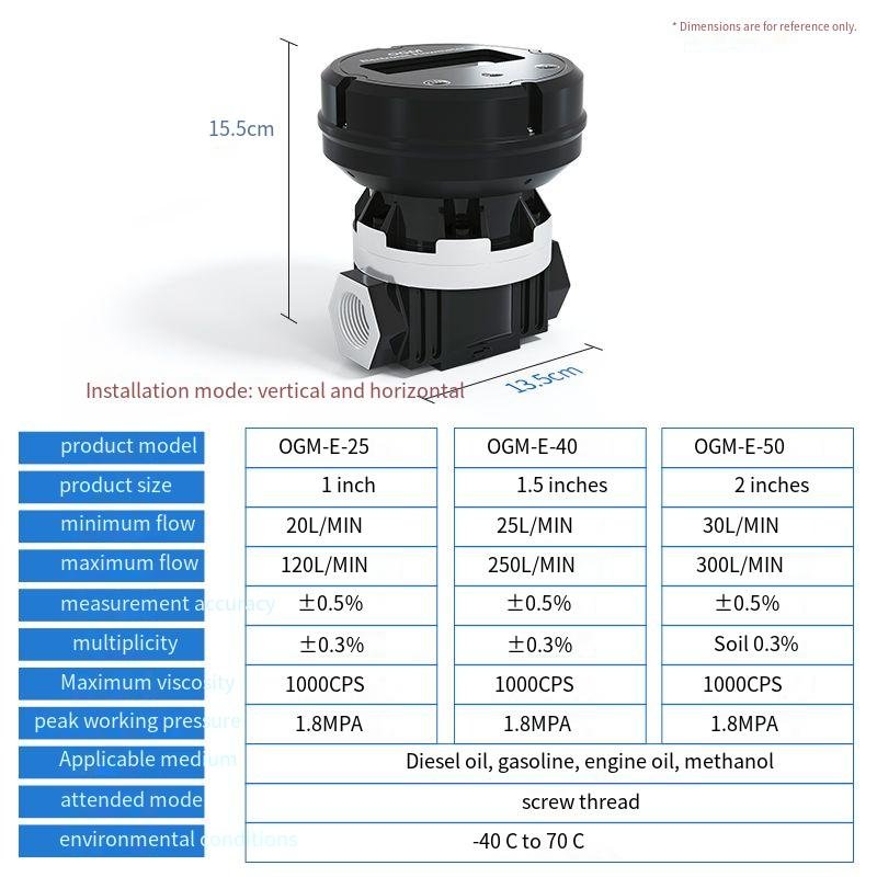 Digital Electric Fuel Dispense Flow Meter Ogm Oval Gear Flow Meter for Diesel Engine Consumption Petrochemical Industry