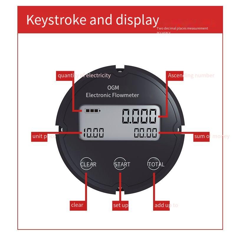 Digital Electric Fuel Dispense Flow Meter Ogm Oval Gear Flow Meter for Diesel Engine Consumption Petrochemical Industry