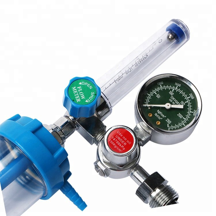High Quality Flow Meter Gas Cylinder Oxygen Flowmeter Regulators With Humidifier Bottle