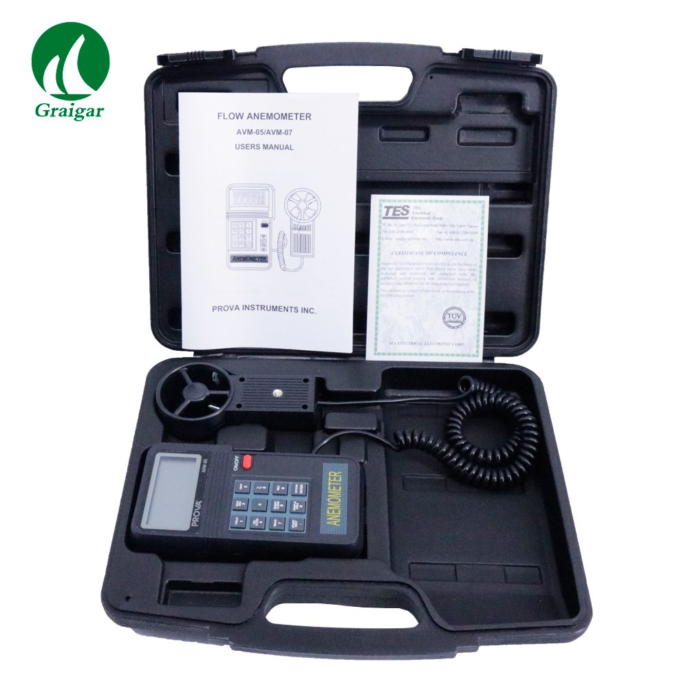 AVM-05 Prova Digital Anemometer Air Flow Velocity Meter Wind Speed Tester 0.0-45m/s with LCD Dual Display