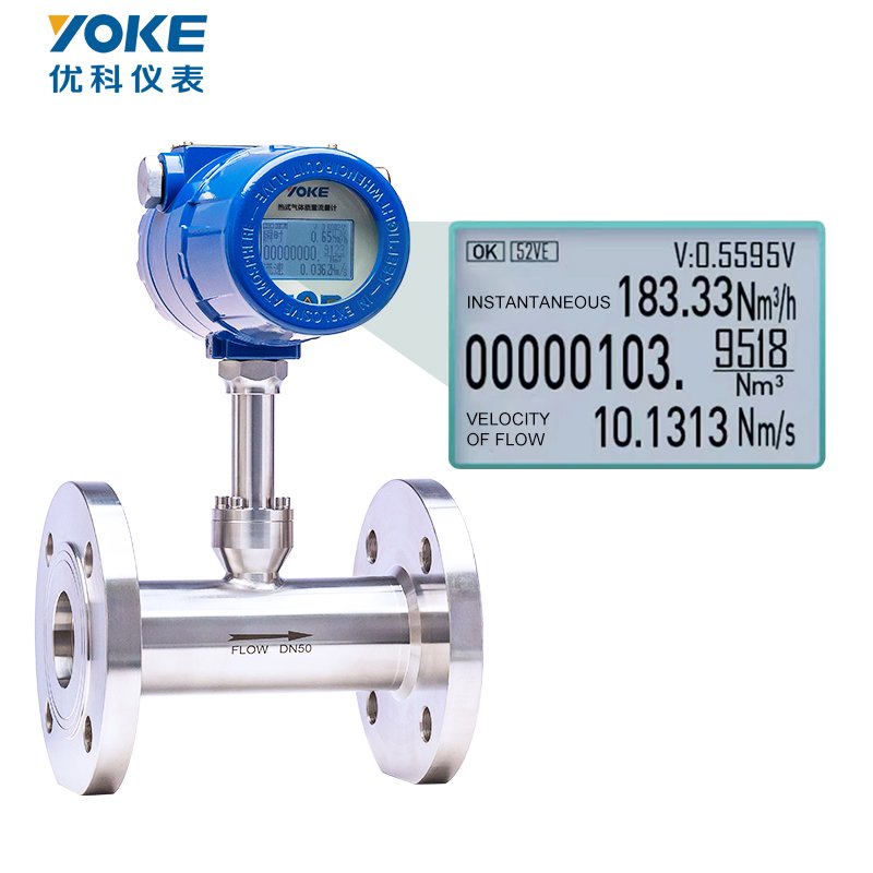 Co2 Oxygen Air Pulse Output Flow Meter Thermal Gas Mass Flow Meter