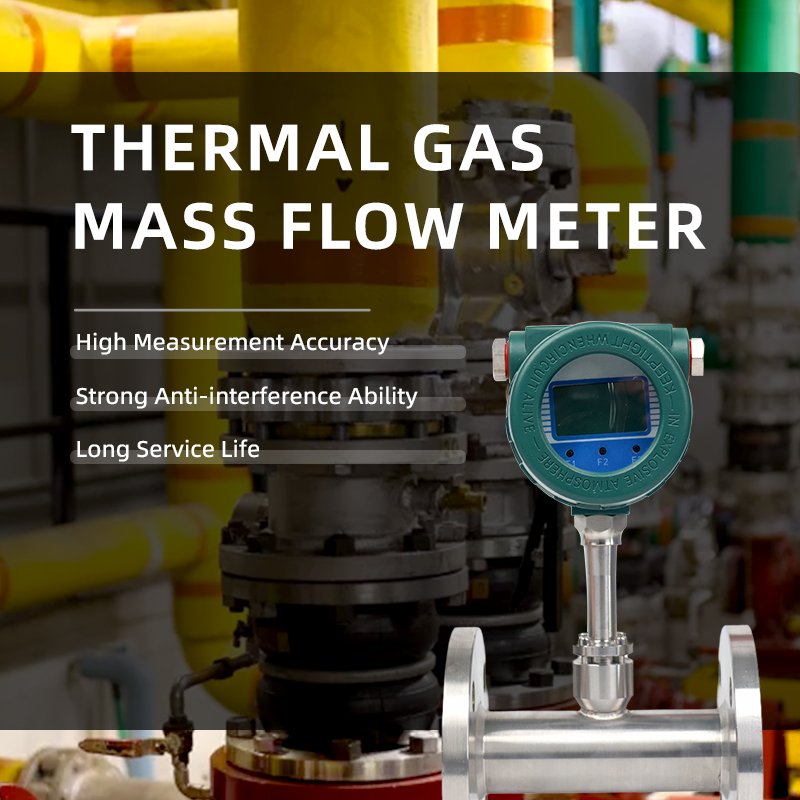 Compressed air Natural Gas Oxygen Nitrogen Mass Flow Meter 4-20mA Thermal Gas Mass Flowmeter