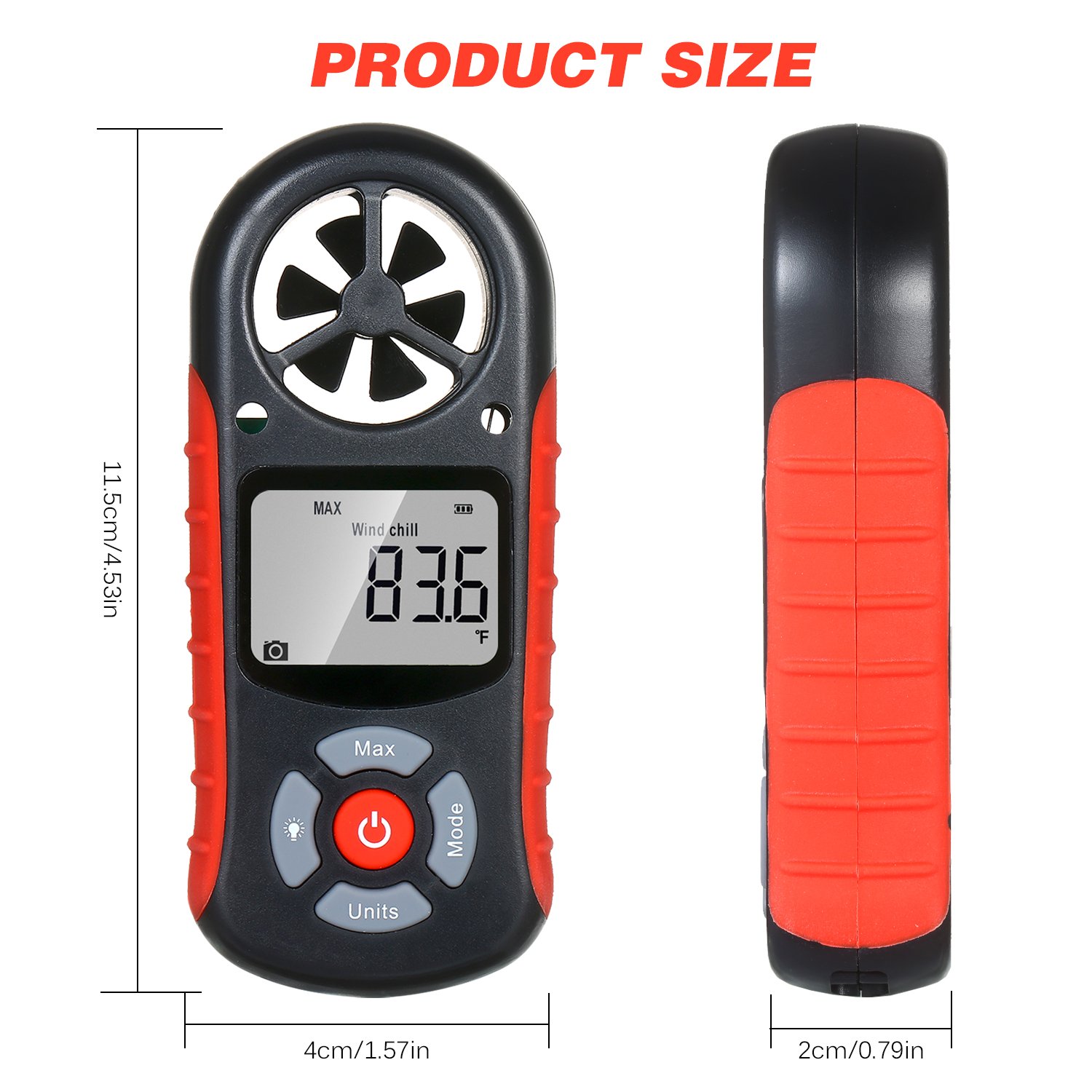 Handheld 8-in-1 Anemometer Digital LCD Display Air Flow Speed Wind Meter TL-303