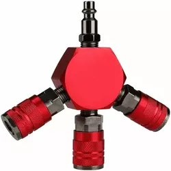Best Price OEM 3-Way Air Manifold 4 Ports Aluminum Industrial Flat Hex Quick Connect