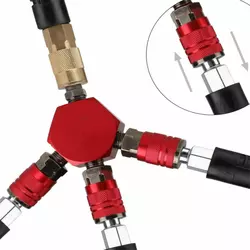 Best Price OEM 3-Way Air Manifold 4 Ports Aluminum Industrial Flat Hex Quick Connect