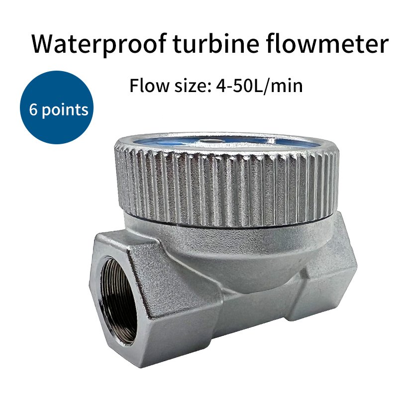 Digital Electronic Turbine Water Flowmeter 6-minute Caliber Ipx7 Waterproof Turbine Flow Meter Flowmeter with High Precision