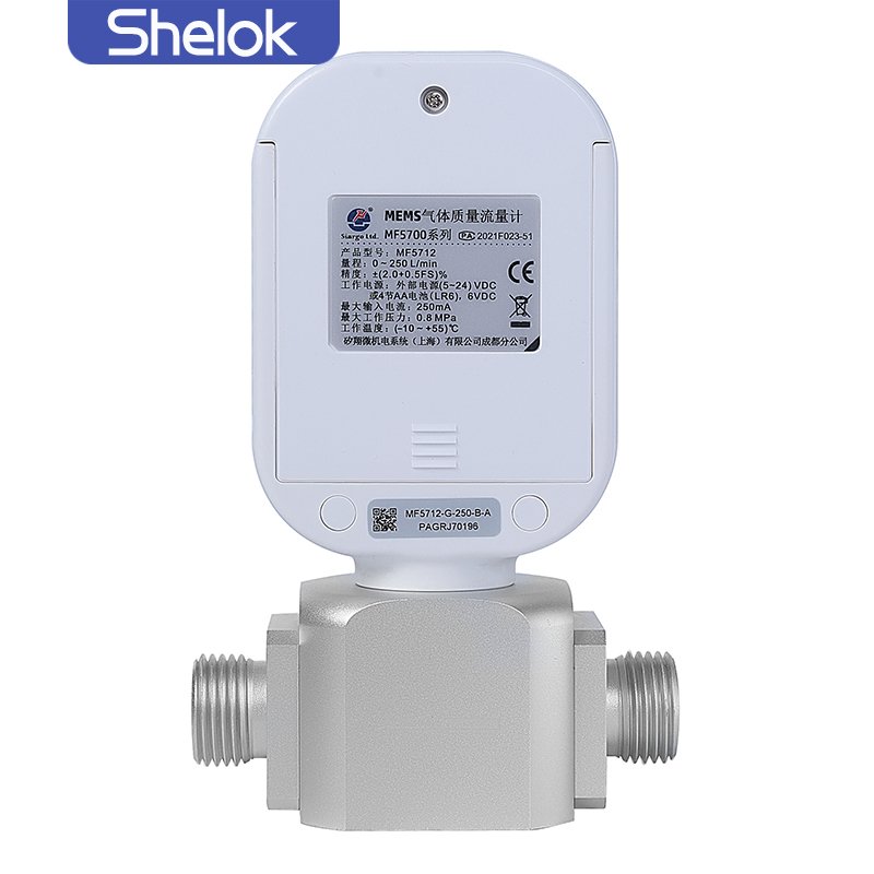 Shelok Mf5700 Portable Air Compressed Gas Hydrogen Micro Digital 4-20Ma Air Mass Flow Sensor Meter