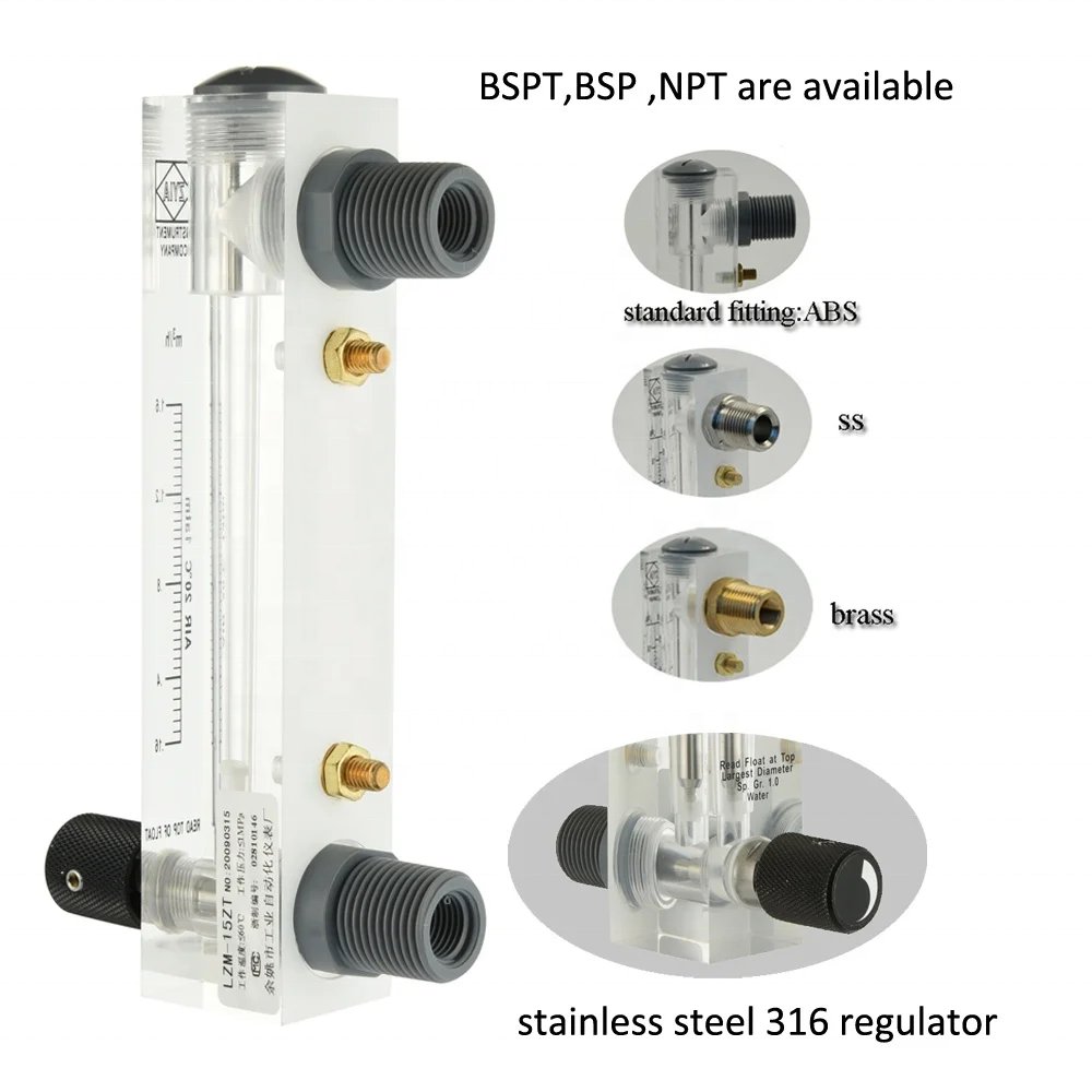 LZM-15ZT Hot Sales Panel Type Acrylic Water Flowmeter air Rotameter 1lpm