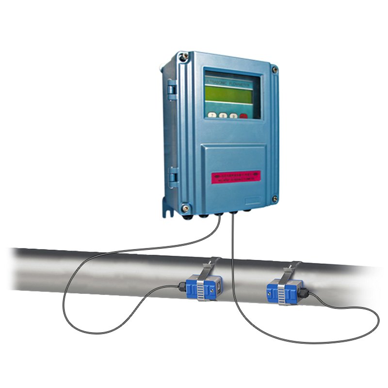 Portable Ultrasonic Flowmeter for Liquid Water Oil-Customized OEM LCD Display Flow Meter Plus-Minus Calibration for Measurement