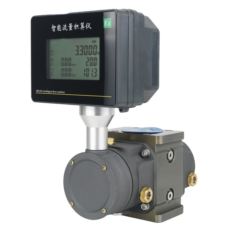 Shelok Factory Intelligent DN-25-250 LCD Display Gas Waist Wheel Flowmeter 24VDC Battery RS485 4-20mA 1.0% 1.5% Roots Flowmeter
