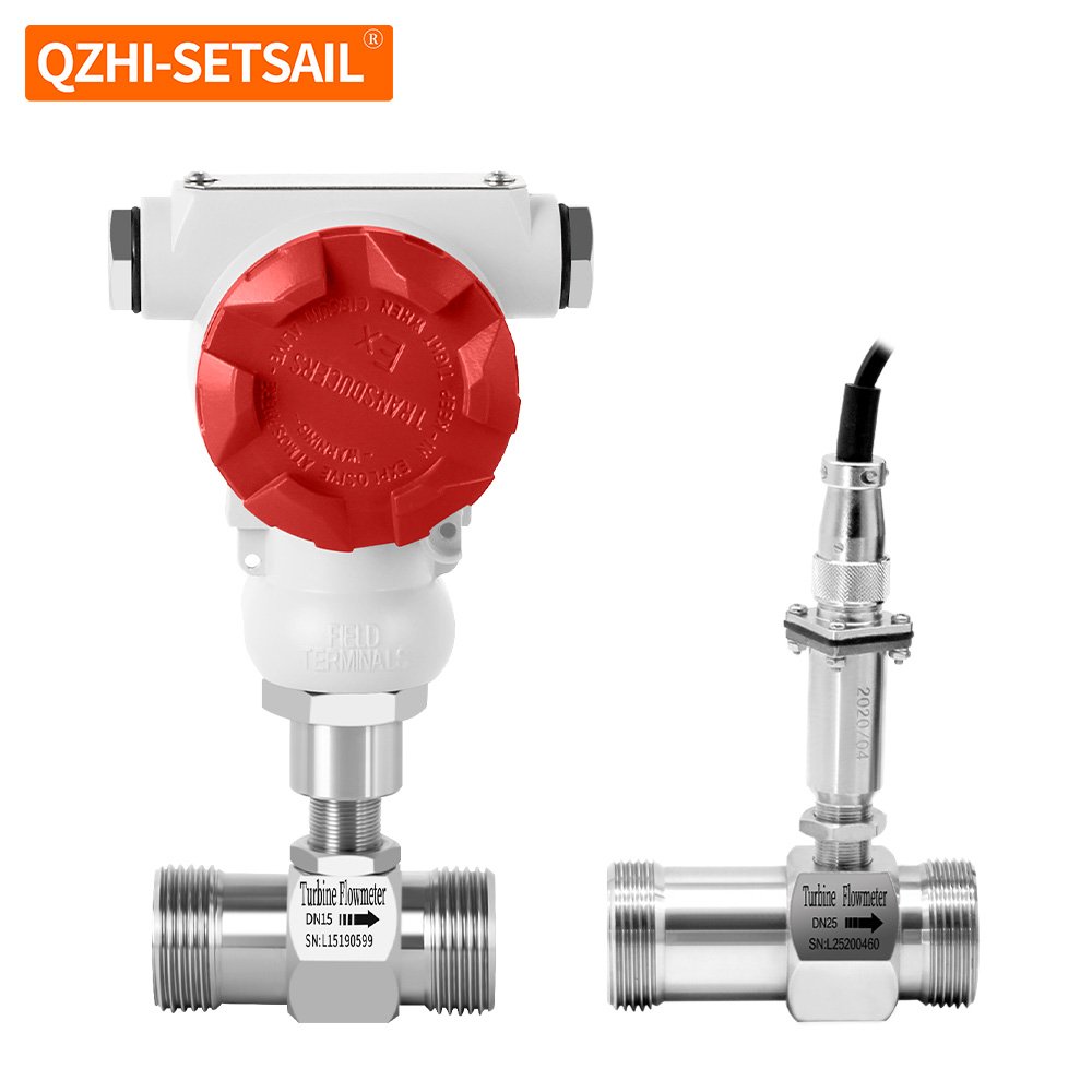 Liquid Water Flow Meters Turbine Flow Meter LCD Displays High Precision diesel Fuel Palm Oil