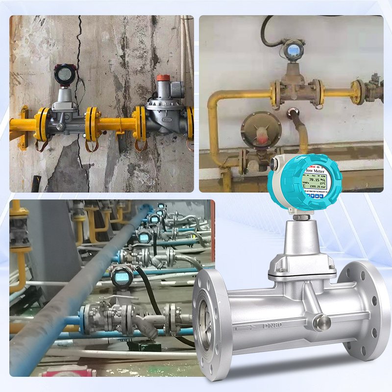 Precession Vortex Flowmeter Flange Connection Natural Gas Methane Air Nitrogen Oxygen Gas Flow Meters Modbus Output