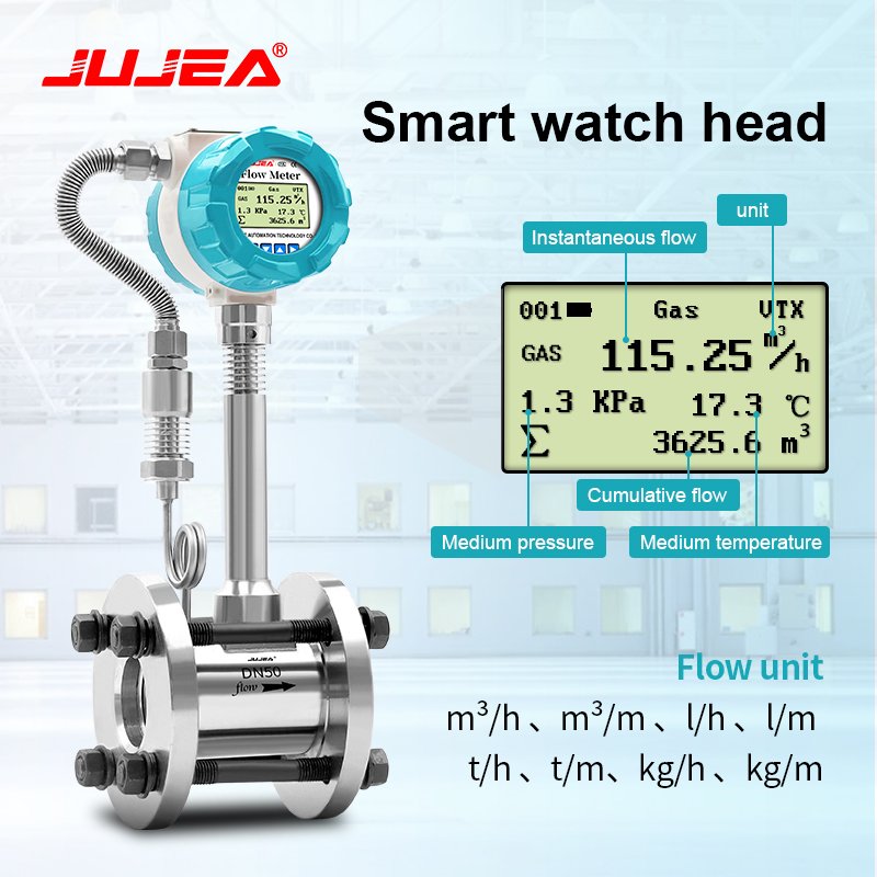 Manufacturer Wholesale Vortex Flowmeter Clamped Flange Gas Liquid Air Flow Meter Natural Gas Flow Meters