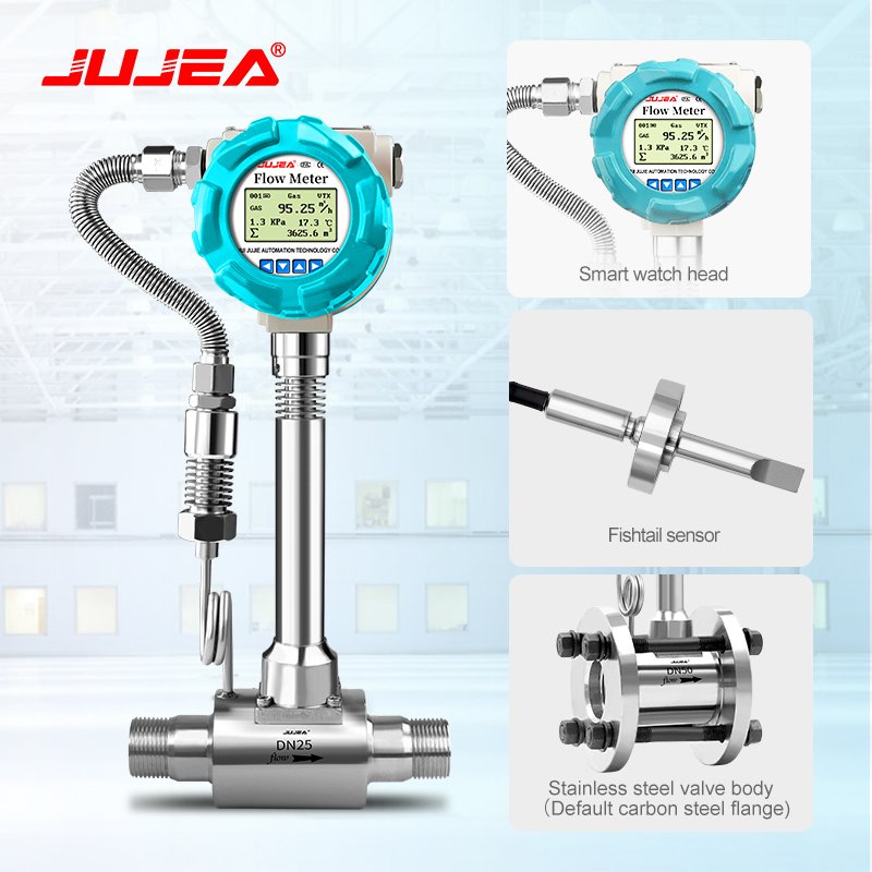Manufacturer Wholesale Vortex Flowmeter Clamped Flange Gas Liquid Air Flow Meter Natural Gas Flow Meters