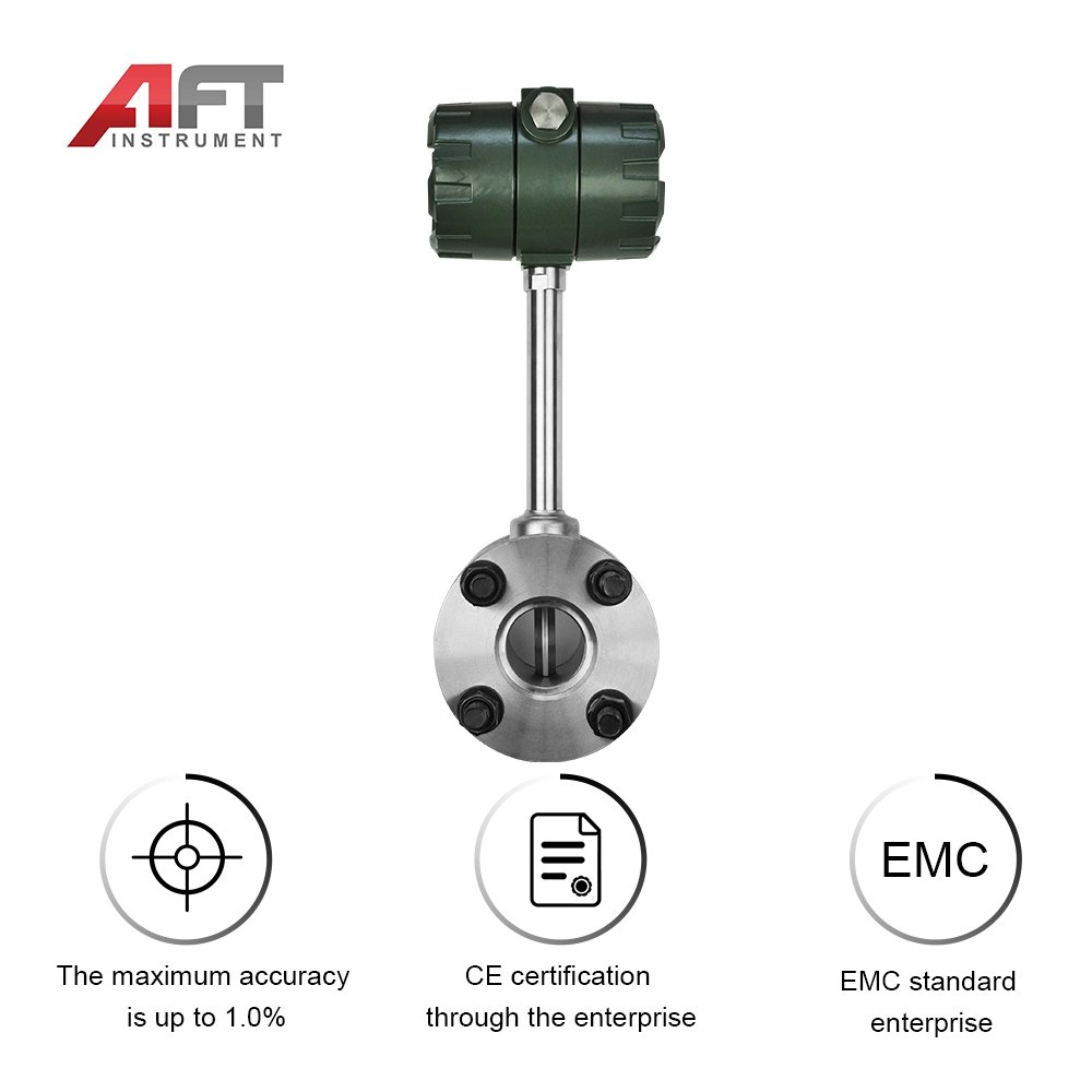 Digital 4-20ma 2 Wires Current Output 304 Compress Dirty Gas air vortex Flow Meter