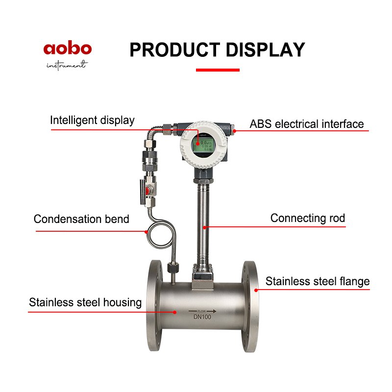 DN25 50 80 100 Steam Natural Gas Biogas Compressed Air Flow Meter Multivariable Vortex Flowmeter for Steam