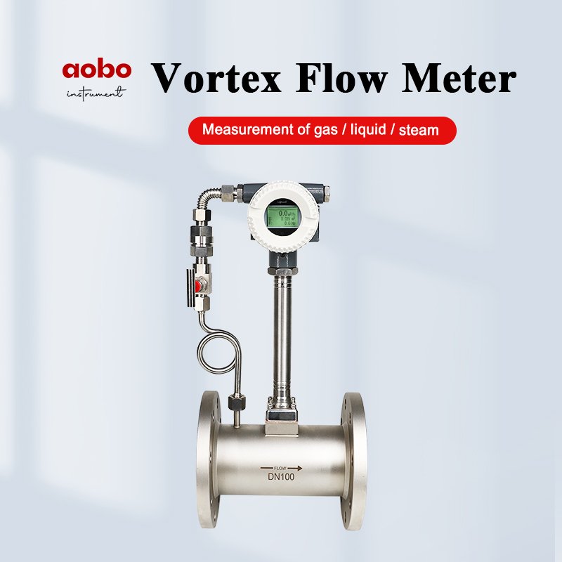 AOBO Stainless Steel Vortex Flow Meter DN 50 Steam Air Flow Meter Efficient Measurement Device OEM ODM
