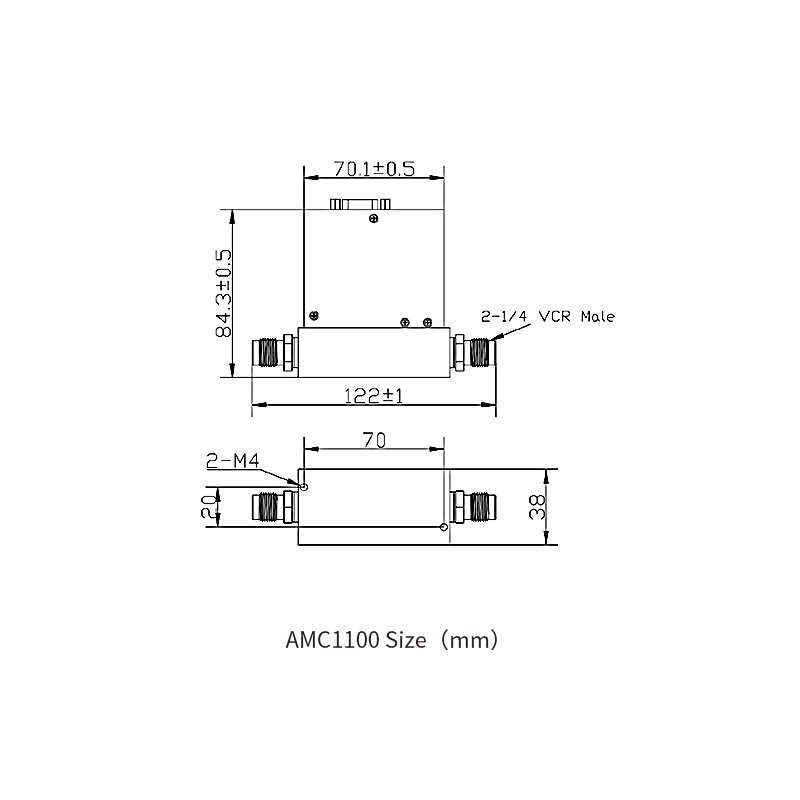 Air Mass Flow Meter Mass Flow Controller Flow Sensor Measurement With RS485/Voltage Output AMC1100